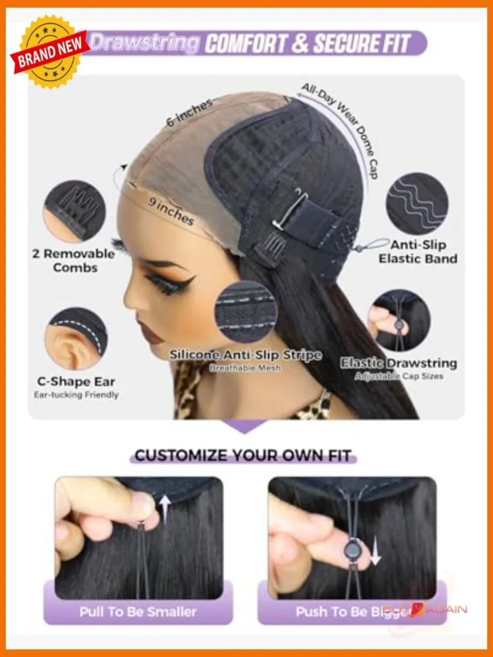 Pre-Bleached 180% Density Yaki Straight Human Hair Bob Wig 9x6 HD Lace Closure